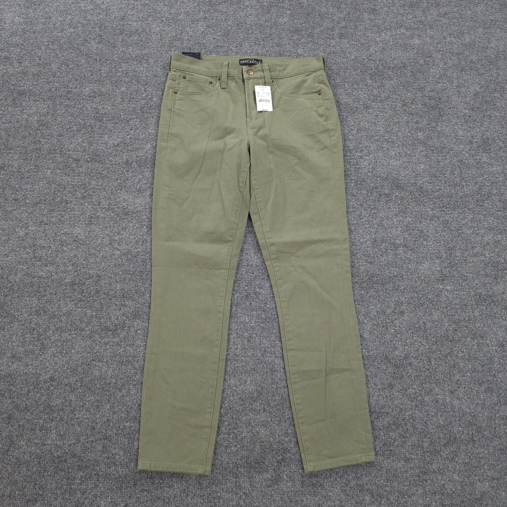 J Crew Mercantile Jeans Womens‎ 27 Green Mid Rise Skinny Stretch Denim Pants NEW